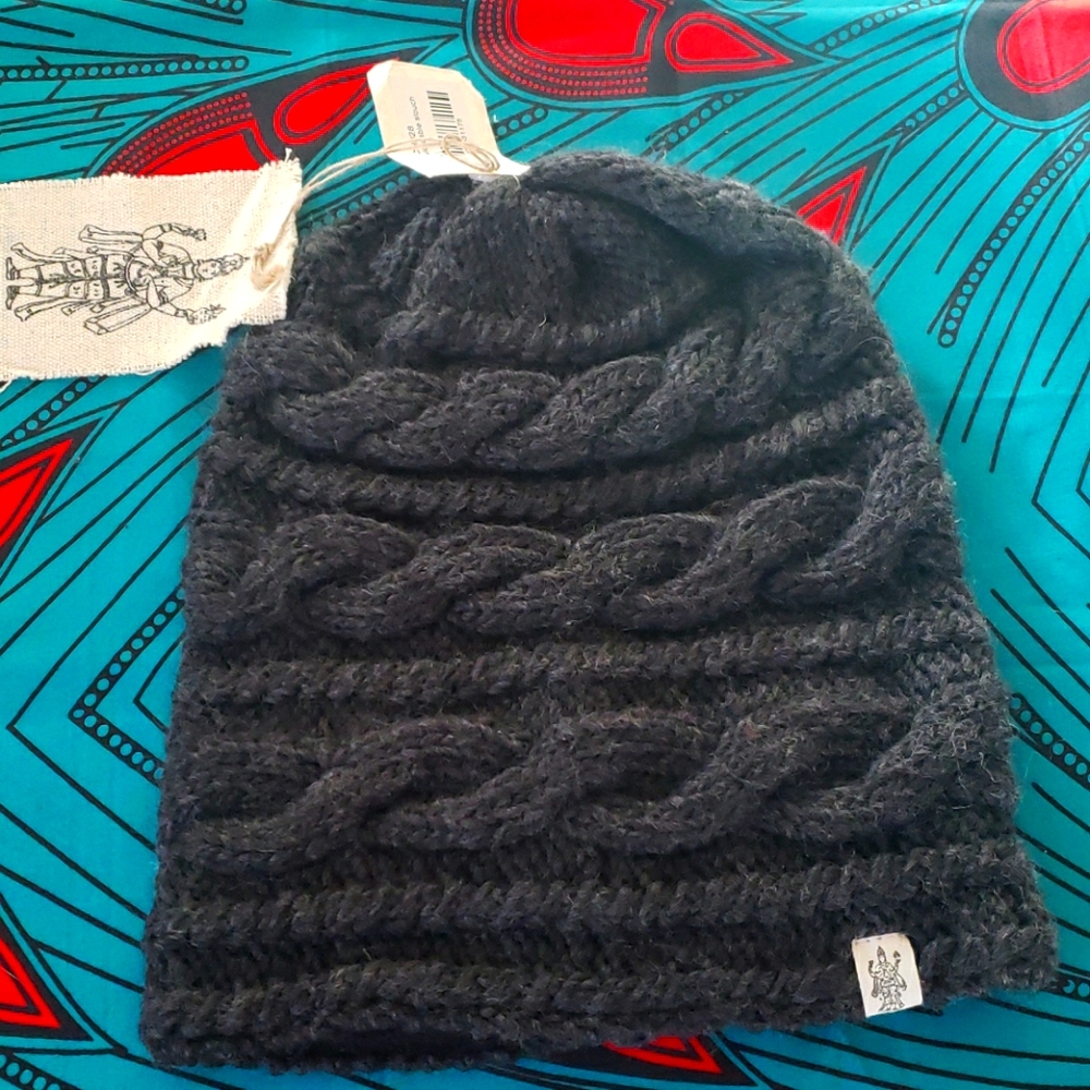 🌹HM Nepali Merino Triple Braid Slouch in Charcoal